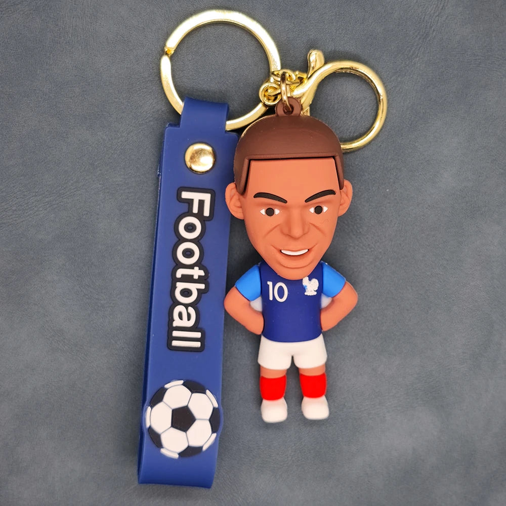 Football Star Ronaldo Figure Keychain Jewelry Bag Pendent Keyring Collection Doll Premier League Golden Boot Ronaldo Souvenirs