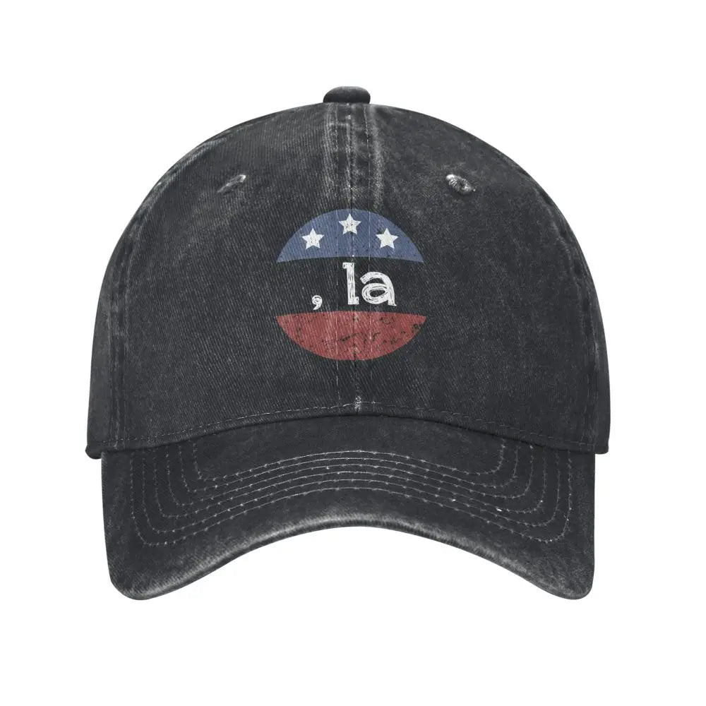 Comma La Kamala Harris 2024 Baseball Cap Men Women Distressed Denim Washed Snapback President Election Outdoor Workouts Hat