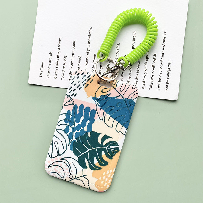 Green Plant Series Simple Fashion Lanyard Card Cover