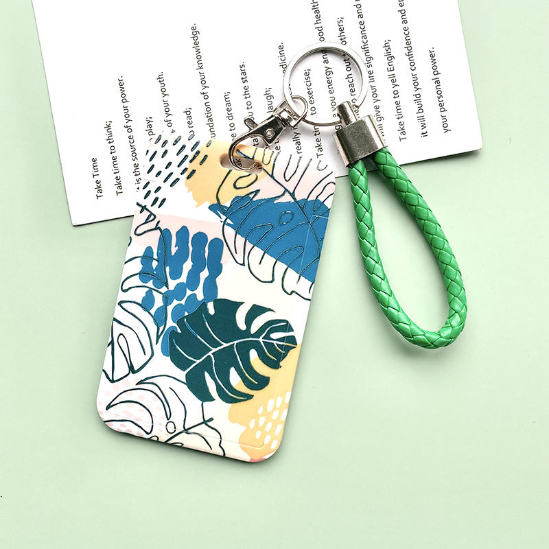 Green Plant Series Simple Fashion Lanyard Card Cover