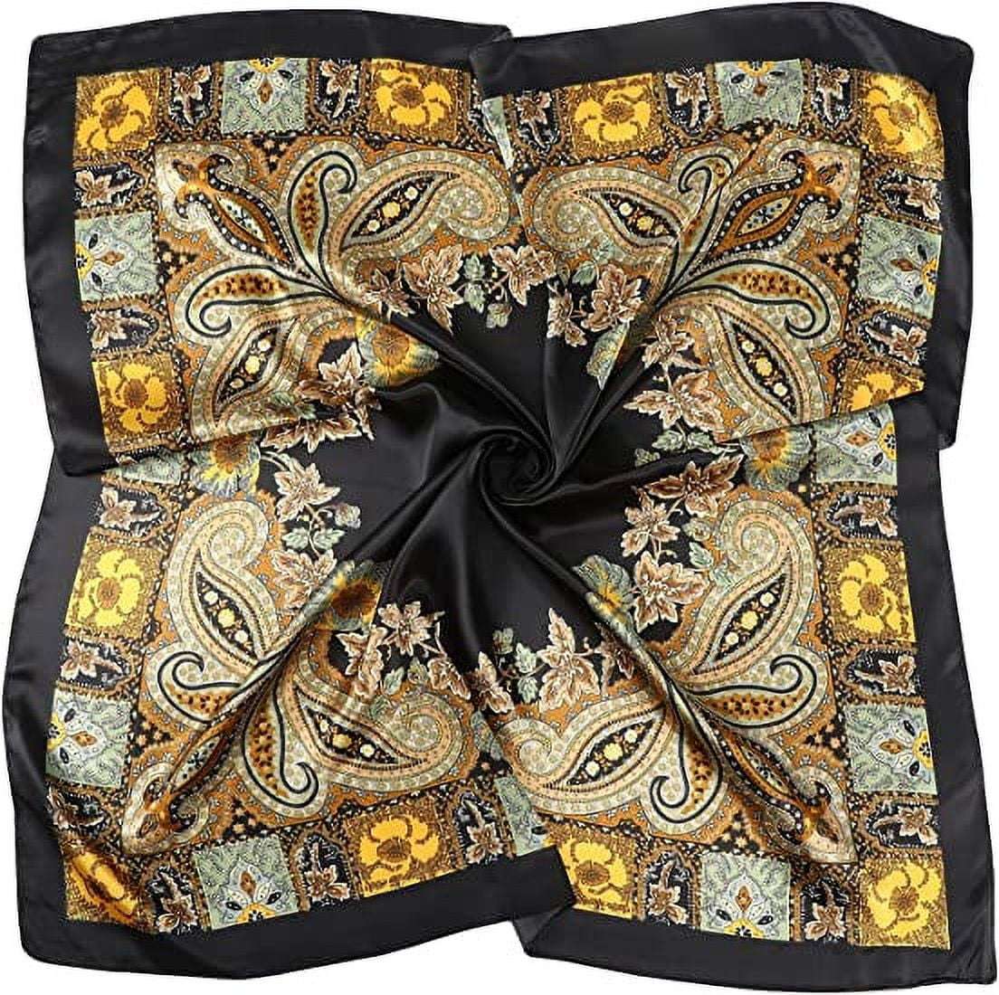 35” Large Square Satin Head Scarf - 3Pcs Satin Hair Scarves Silk Bandana Scarf Headscarf Silk Feeling Scarf for Women