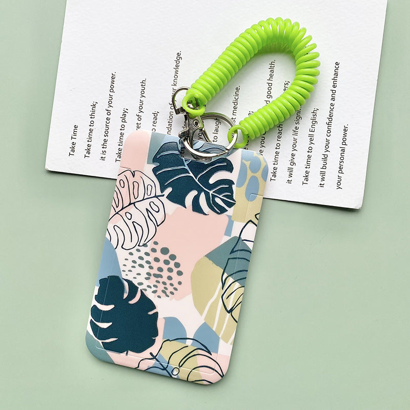 Green Plant Series Simple Fashion Lanyard Card Cover