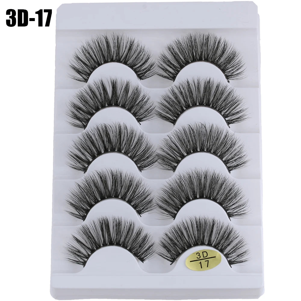 5 Pairs Women Japanese Serious Makeup False Eyelashes Long Thick Natural Beauty Eye Lash Extension DIY Cosmetic Fake Eyelashes