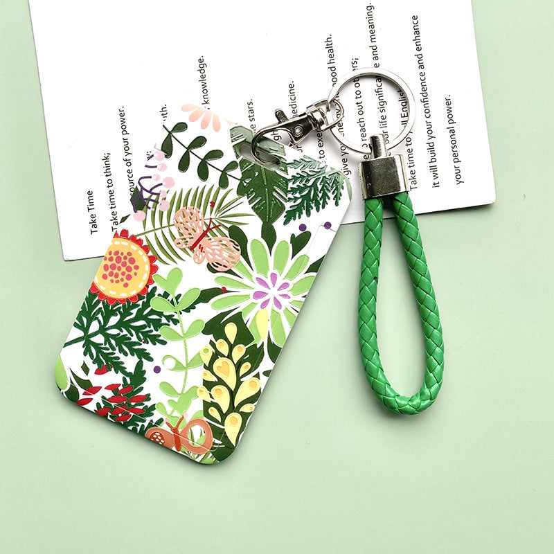 Green Plant Series Simple Fashion Lanyard Card Cover