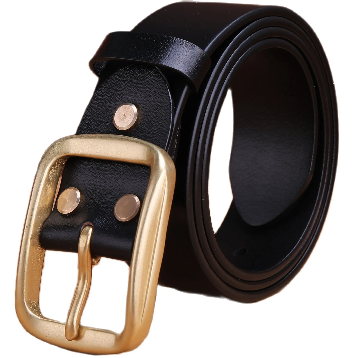 Solid Brass Buckle for Mens Belts Luxury Full Grain 100% Genuine Leather Designer Belt Men High Quality 2020 Vegetabel Tanned