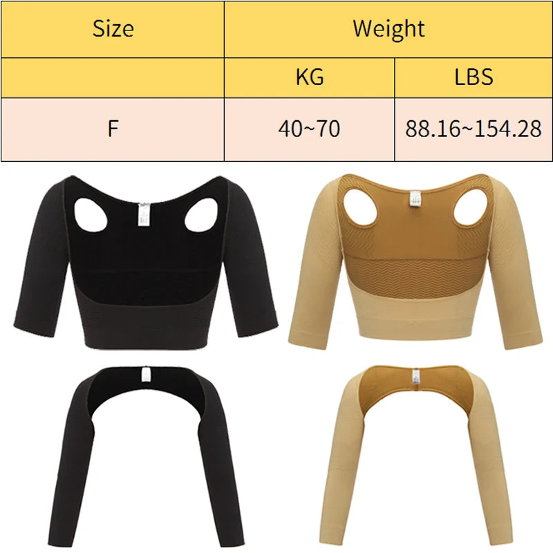 Upper Arm Shaper Humpback Posture Corrector Women Shoulder Slimmer Compression Shapewear Sleeves Body Shaper Back Support Tops