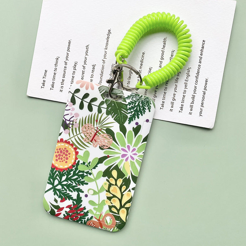 Green Plant Series Simple Fashion Lanyard Card Cover