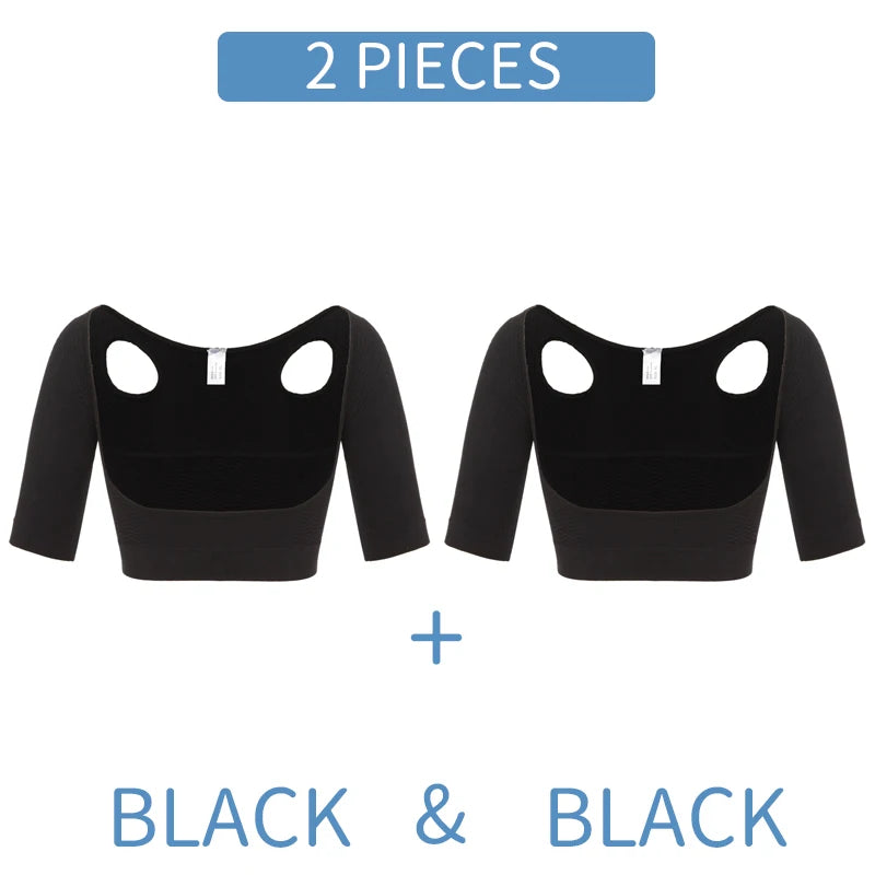 Upper Arm Shaper Humpback Posture Corrector Women Shoulder Slimmer Compression Shapewear Sleeves Body Shaper Back Support Tops