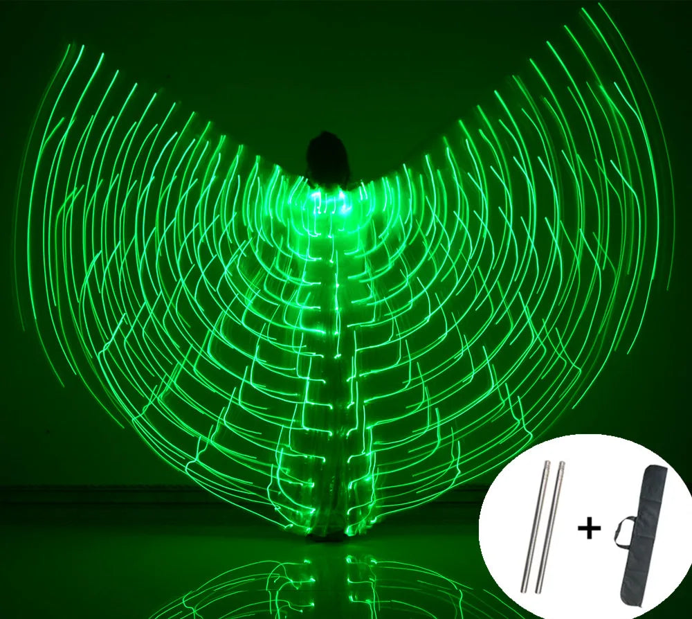 LED Wings Belly Dance Wings Isis Halloween Wings Prop Shining LED Lamp Wings Belly Dance Costumes Accessories Sticks Adult Child