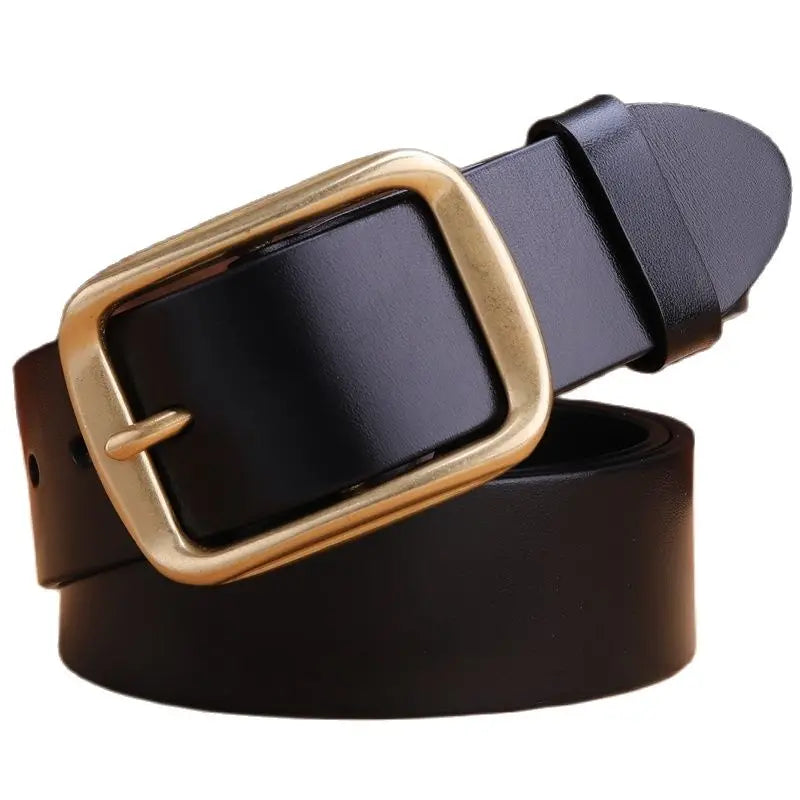 Solid Brass Buckle for Mens Belts Luxury Full Grain 100% Genuine Leather Designer Belt Men High Quality 2020 Vegetabel Tanned