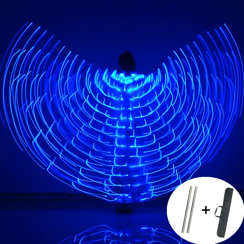 LED Wings Belly Dance Wings Isis Halloween Wings Prop Shining LED Lamp Wings Belly Dance Costumes Accessories Sticks Adult Child